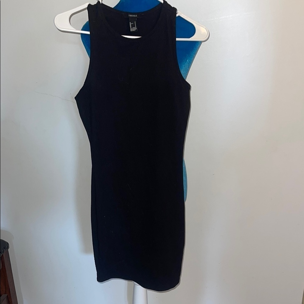 Black Sleeveless Ribbed Dress Forever 21